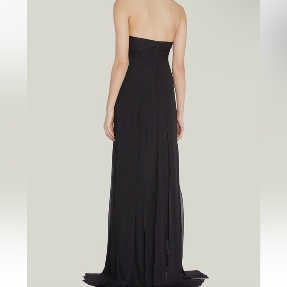 Oscar De La Renta Black Drape Strapless Silk Column Gown Dress - Size 00 - Picture 3 of 9